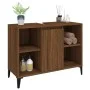 Armario de lavabo madera contrachapada marrón roble 80x33x60 cm de vidaXL, Tocadores de baño - Ref: Foro24-821299, Precio: 74...