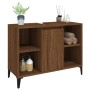 Armario de lavabo madera contrachapada marrón roble 80x33x60 cm de vidaXL, Tocadores de baño - Ref: Foro24-821299, Precio: 75...