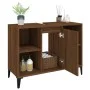 Armario de lavabo madera contrachapada marrón roble 80x33x60 cm de vidaXL, Tocadores de baño - Ref: Foro24-821299, Precio: 74...