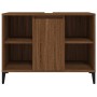Armario de lavabo madera contrachapada marrón roble 80x33x60 cm de vidaXL, Tocadores de baño - Ref: Foro24-821299, Precio: 75...