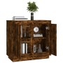 Aparador madera contrachapada color roble ahumado 80x34x75 cm de vidaXL, Aparadores - Ref: Foro24-819889, Precio: 77,52 €, De...
