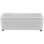 Banco largo de almacenamiento de madera blanco de vidaXL, Bancos para recibidores y almacenamiento - Ref: Foro24-241062, Prec...