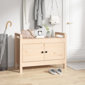 Banco de recibidor madera maciza de pino 80x40x60 cm en Bancos para recibidores y almacenamiento | Comprar online en Foru.es
