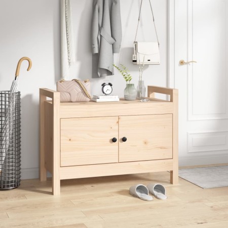 Banco de recibidor madera maciza de pino 80x40x60 cm en Bancos para recibidores y almacenamiento | Comprar online en Foru.es