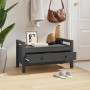 Banco de recibidor madera maciza de pino gris 80x40x43 cm en Bancos para recibidores y almacenamiento | Comprar online en Foru.e