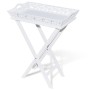 Mesa auxiliar con bandeja blanca de vidaXL, Mesas auxiliares - Ref: Foro24-241148, Precio: 79,27 €, Descuento: %