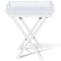 Mesa auxiliar con bandeja blanca de vidaXL, Mesas auxiliares - Ref: Foro24-241148, Precio: 79,27 €, Descuento: %