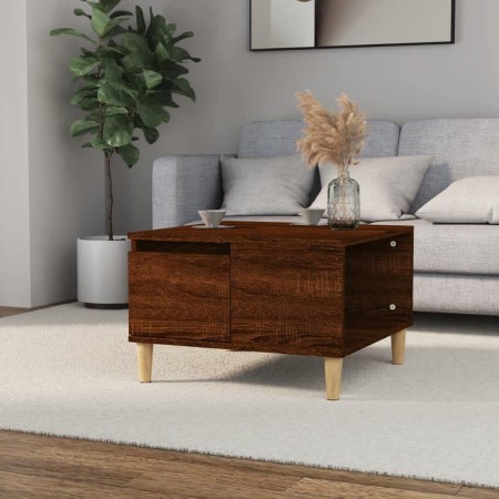 Mesa de centro madera contrachapada roble marrón 55x55x36,5 cm de vidaXL, Mesas de centro - Ref: Foro24-821083, Precio: 36,91...