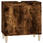 Armario de lavabo madera contrachapada roble ahumado 58x33x60cm de vidaXL, Tocadores de baño - Ref: Foro24-821257, Precio: 50...