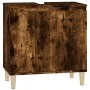 Armario de lavabo madera contrachapada roble ahumado 58x33x60cm de vidaXL, Tocadores de baño - Ref: Foro24-821257, Precio: 49...