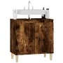Armario de lavabo madera contrachapada roble ahumado 58x33x60cm de vidaXL, Tocadores de baño - Ref: Foro24-821257, Precio: 49...