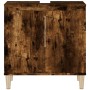 Armario de lavabo madera contrachapada roble ahumado 58x33x60cm de vidaXL, Tocadores de baño - Ref: Foro24-821257, Precio: 50...