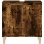 Armario de lavabo madera contrachapada roble ahumado 58x33x60cm de vidaXL, Tocadores de baño - Ref: Foro24-821257, Precio: 49...