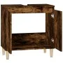 Armario de lavabo madera contrachapada roble ahumado 58x33x60cm de vidaXL, Tocadores de baño - Ref: Foro24-821257, Precio: 49...