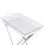 Mesa auxiliar con bandeja blanca de vidaXL, Mesas auxiliares - Ref: Foro24-241148, Precio: 79,27 €, Descuento: %