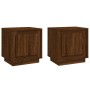 Mesita noche 2 uds madera contrachapada marrón roble 44x35x45cm de vidaXL, Mesitas de noche - Ref: Foro24-819851, Precio: 59,...