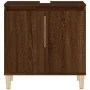 Armario de lavabo madera contrachapada roble marrón 58x33x60 cm de vidaXL, Tocadores de baño - Ref: Foro24-821259, Precio: 49...