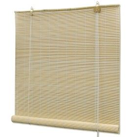 Persianas enrollables de bambú natural 80x160 cm de vidaXL, Persianas y estores - Ref: Foro24-241320, Precio: 19,14 €, Descue...