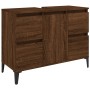 Armario de lavabo madera contrachapada roble marrón 80x33x60 cm de vidaXL, Tocadores de baño - Ref: Foro24-821283, Precio: 92...