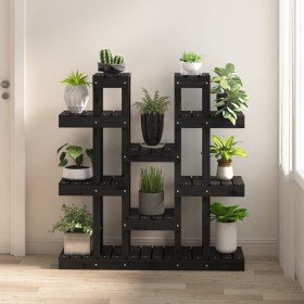Soporte para plantas madera maciza pino negro 104,5x25x109,5 cm en Soportes para macetas | Comprar online en Foru.es