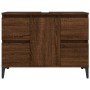 Armario de lavabo madera contrachapada roble marrón 80x33x60 cm de vidaXL, Tocadores de baño - Ref: Foro24-821283, Precio: 92...
