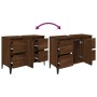 Armario de lavabo madera contrachapada roble marrón 80x33x60 cm de vidaXL, Tocadores de baño - Ref: Foro24-821283, Precio: 92...