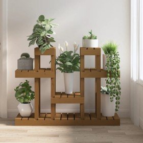 Soporte para plantas madera maciza pino miel 104,5x25x77,5 cm en Soportes para macetas | Comprar online en Foru.es