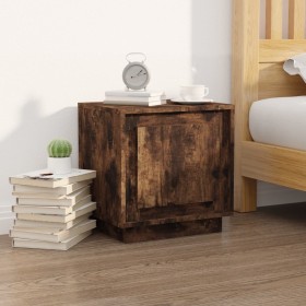 Mesita de noche madera contrachapada roble ahumado 44x35x45 cm de vidaXL, Mesitas de noche - Ref: Foro24-819846, Precio: 31,3...
