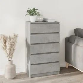 Cajonera de madera contrachapada gris hormigón 60x36x103 cm de vidaXL, Cajoneras - Ref: Foro24-823020, Precio: 106,90 €, Desc...