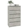 Cajonera de madera contrachapada gris hormigón 60x36x103 cm de vidaXL, Cajoneras - Ref: Foro24-823020, Precio: 108,59 €, Desc...