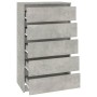 Cajonera de madera contrachapada gris hormigón 60x36x103 cm de vidaXL, Cajoneras - Ref: Foro24-823020, Precio: 108,59 €, Desc...