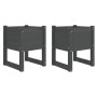 Jardinera 2 unidades madera maciza de pino gris 40x40x52,5 cm en Macetas y jardineras | Comprar online en Foru.es