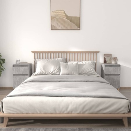 Mesitas de noche 2 uds gris hormigón 40x35x70 cm de vidaXL, Mesitas de noche - Ref: Foro24-819701, Precio: 77,26 €, Descuento: %