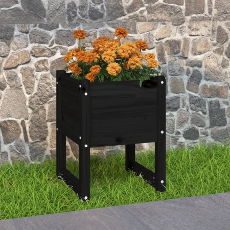 Jardinera madera maciza de pino negro 40x40x52,5 cm en Macetas y jardineras | Comprar online en Foru.es