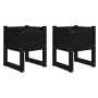 Jardinera 2 unidades madera maciza de pino negro 40x40x52,5 cm en Macetas y jardineras | Comprar online en Foru.es