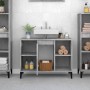 Armario de lavabo madera contrachapada gris hormigón 80x33x60cm de vidaXL, Tocadores de baño - Ref: Foro24-821296, Precio: 69...