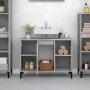 Armario de lavabo madera contrachapada gris hormigón 80x33x60cm de vidaXL, Tocadores de baño - Ref: Foro24-821296, Precio: 68...
