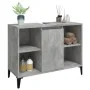 Armario de lavabo madera contrachapada gris hormigón 80x33x60cm de vidaXL, Tocadores de baño - Ref: Foro24-821296, Precio: 68...
