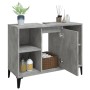 Armario de lavabo madera contrachapada gris hormigón 80x33x60cm de vidaXL, Tocadores de baño - Ref: Foro24-821296, Precio: 69...