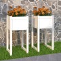 Jardinera 2 unidades madera maciza de pino blanco 40x40x81 cm en Macetas y jardineras | Comprar online en Foru.es
