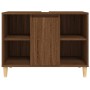 Armario de lavabo madera contrachapada roble marrón 80x33x60 cm de vidaXL, Tocadores de baño - Ref: Foro24-821291, Precio: 58...