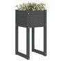 Jardinera 2 unidades madera maciza de pino gris 40x40x81 cm en Macetas y jardineras | Comprar online en Foru.es