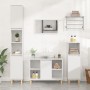 Armario de lavabo madera contrachapada blanco brillo 80x33x60cm de vidaXL, Tocadores de baño - Ref: Foro24-821286, Precio: 76...