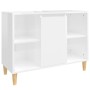 Armario de lavabo madera contrachapada blanco brillo 80x33x60cm de vidaXL, Tocadores de baño - Ref: Foro24-821286, Precio: 76...
