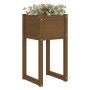 Jardinera madera maciza de pino marrón miel 40x40x81 cm en Macetas y jardineras | Comprar online en Foru.es