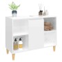 Armario de lavabo madera contrachapada blanco brillo 80x33x60cm de vidaXL, Tocadores de baño - Ref: Foro24-821286, Precio: 76...