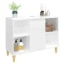 Armario de lavabo madera contrachapada blanco brillo 80x33x60cm de vidaXL, Tocadores de baño - Ref: Foro24-821286, Precio: 75...