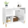 Armario de lavabo madera contrachapada blanco brillo 80x33x60cm de vidaXL, Tocadores de baño - Ref: Foro24-821286, Precio: 75...