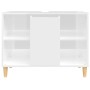 Armario de lavabo madera contrachapada blanco brillo 80x33x60cm de vidaXL, Tocadores de baño - Ref: Foro24-821286, Precio: 76...