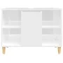 Armario de lavabo madera contrachapada blanco brillo 80x33x60cm de vidaXL, Tocadores de baño - Ref: Foro24-821286, Precio: 75...